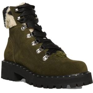 New! Never worn Steve Madden Receptive Olive Suede Hiker Boots 8.5